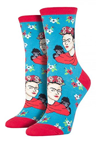 Socksmith Damen Frida Portrait Socken, Blau (Pfau Pfau), One Size - Click to Buy