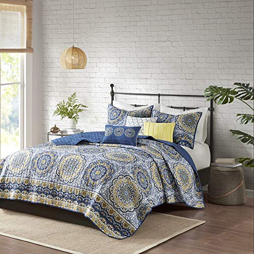Madison Park MP13-784 Tangiers 6Piece Quilted Coverlet Set King, Blue - Click to Buy