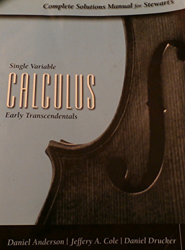 Complete Solutions Manual for Stewart's Single Variable Calculus Early Transcendentals (6th) Sixth Edition - Click to Buy