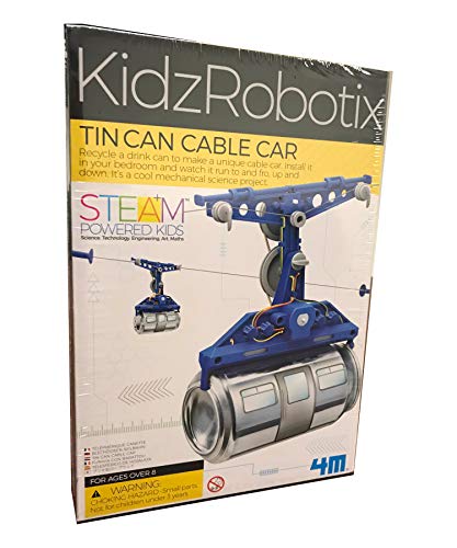 4M Tin Can Cable Car, DIY Mechanical Engineering - STEM Toys Science Gondola Educational Gift for Kids & Teens, Girls & Boys