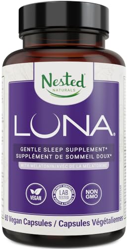 Luna | #1 Sleep Aid on Amazon | Naturally Sourced Ingredients | 60 Non-Habit Forming Vegan Capsules | Herbal Supplement with Melatonin, Valerian Root, Chamomile | Sleeping Pills for Adults (1 Pack) - Click to Buy