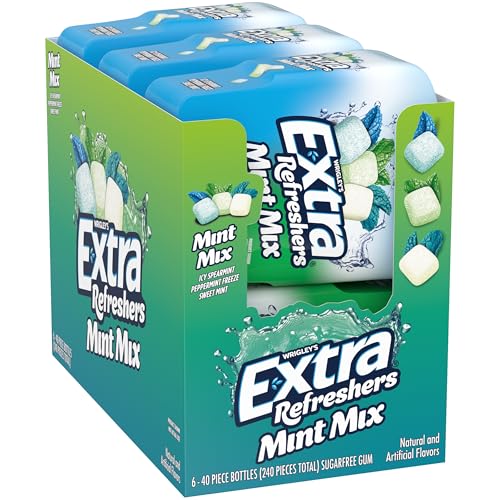 EXTRA Refreshers Mint Mix Gum, 3.21-Ounce 40-Piece Bottle (Pack of 6) - Click to Buy
