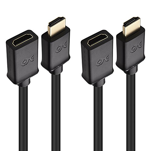 Cable Matters 2-Pack High Speed HDMI Extension Cable 1.5 ft (Male to Female HDMI Extender Cable) with Ethernet - 3D and 4K Resolution Ready - Click to Buy