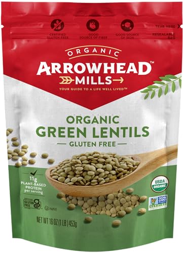 Arrowhead Mills Organic Green Lentils, 16 oz Bag (Pack of 6) - Click to Buy