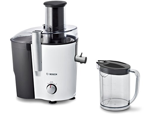 Bosch Entsafter VitaJuice 2 MES25A0, elektrische Saftpresse für Obst und Gemüse, großer Einfüllschacht, 1,25l Saftbehälter, mehrere Geschwindigkeiten, spülmaschinengeeignet, 700 W, weiß/anthrazit - Click to Buy