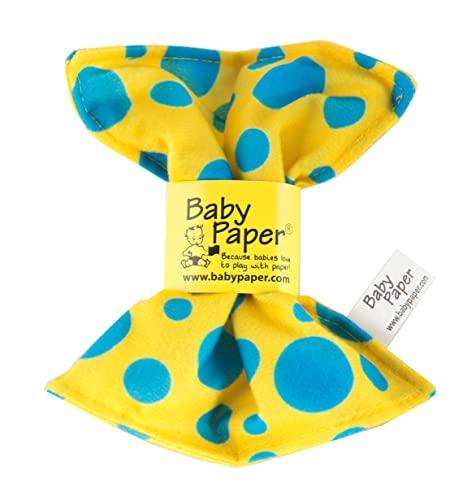 Baby Paper Crinkly Baby Toy Yellow W/ Blue Dots - Click to Buy