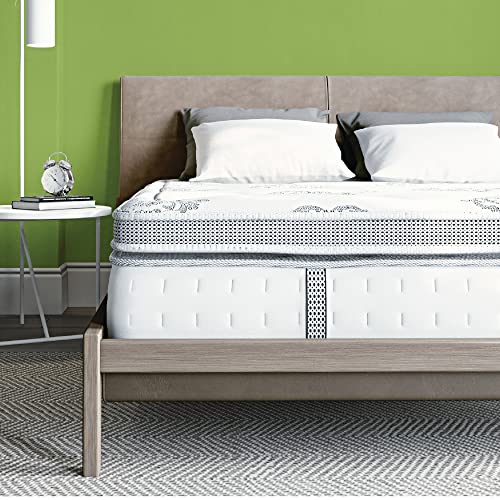 Classic Brands Gramercy Cool Gel Memory Foam and Innerspring Hybrid 14-Inch Euro Pillow Top Mattress | Bed-in-a-Box California King - Click to Buy