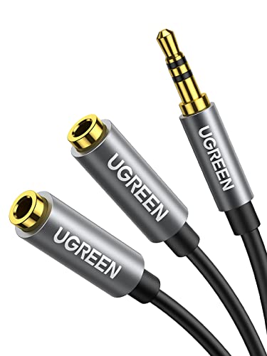 UGREEN Headphone Splitter 3.5mm Audio Stereo Y Headset Splitter 3.5mm Male to 2 Ports Female Hi-Fi Sound for iPhone, iPad, Tablets, MP3 Players to Speaker, Earphone, Black - Click to Buy