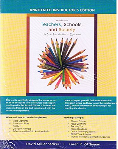 Teachers Schools and Society a Brief Introduction to Education 2nd Ed, Annotated Instructor's Edition with The Teachers, Schools, and Society Reader to Accompany Teachers, Schools, and Society, A Brief Intro 2nd Edition (Book and Cd-Rom) - Click to Buy