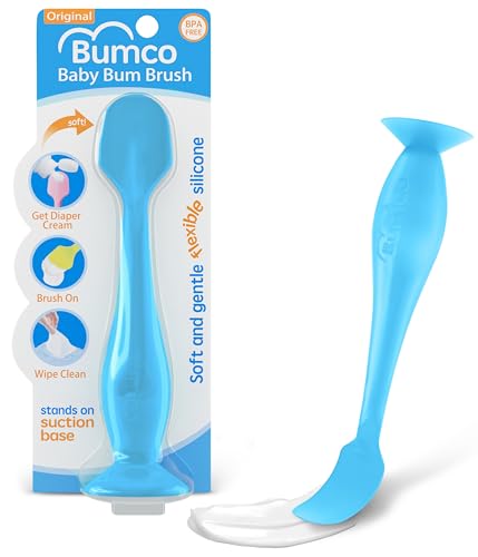 Baby Bum Brush, Original Diaper Cream Applicator, Soft Flexible Silicone, Unique Gift, [Blue] - Click to Buy