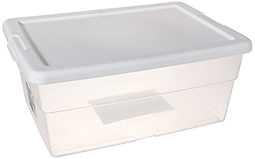 Sterilite 16 Quart Basic Clear Storage Box with White Lid (Pack of 2) - Click to Buy