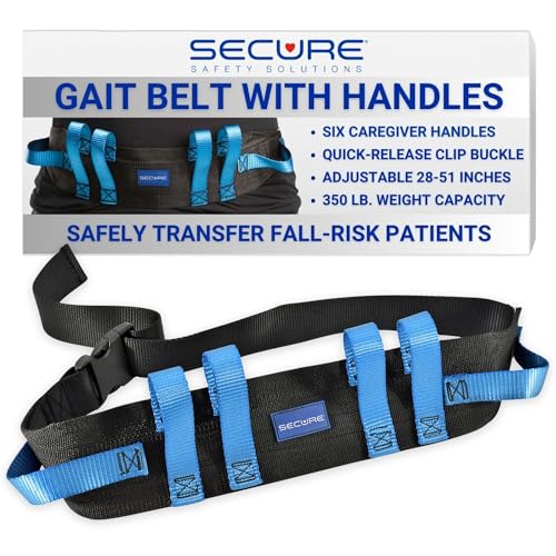 Secure Transfer Walking Gait Belt with 6 Hand Grips and Durable Easy Release Plastic Buckle - Click to Buy