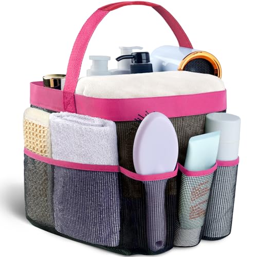 Attmu Caddy de Douche, Quick Dry Douche Fourre-tout, Sac de bain Organiseur – Parfait pour chambre d'étudiant, grandes poches pour transporter vos accessoires de salle de bain, pratique et durable, Noir - Click to Buy