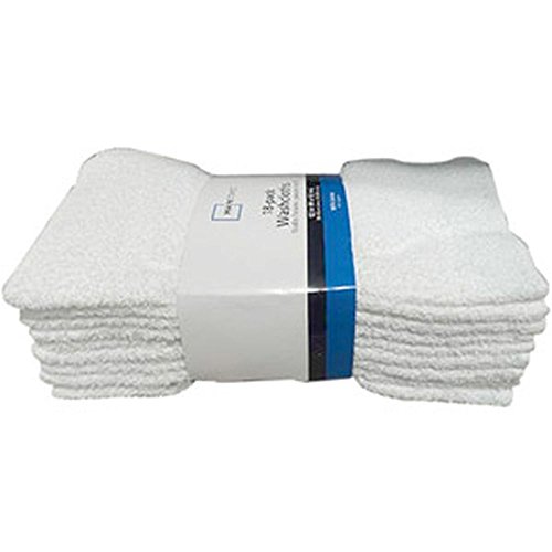 White Cotton Washcloth Pack - 18 Count - Click to Buy