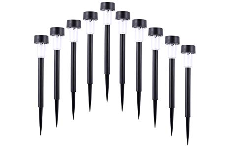 Preyank Solar 10X Solar Light for Path Garden Outdoor Landscape Yard Warm White LED Lamp, Black - Click to Buy