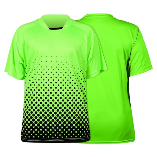 Vizari Ventura Short Sleeve Goalkeeping Jersey for Boys & Girls | Polyester Kids Soccer Goalie Jersey for Exceptional Play Neon Green/Black - Click to Buy