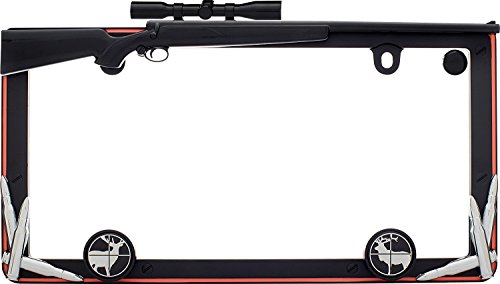 Cruiser Accessories 19656 Hunting License Plate Frame, Matte Black/Orange w/Fastener Cap - Click to Buy