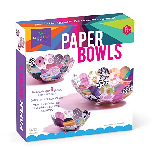Craft-tastic Paper Bowls — DIY Bowl-Making Paper Craft Kit — Makes 3 Different Sizes — For Kids Ages 8+ - Click to Buy