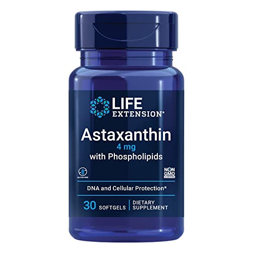 Life Extension Astaxanthin with Phospholipids 4 mg - For Eye & Heart Health + Metabolic & Cardiovascular Health - Supports Inflammatory & Immune Response - Gluten Free, Non-GMO - 30 Softgels - Click to Buy