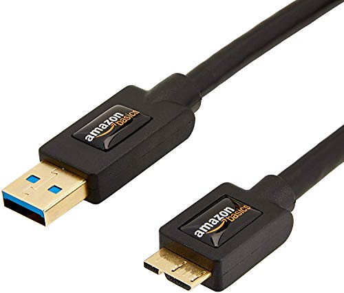 Amazon Basics USB 3.0 Cable, Type USB-A Male to Micro USB, 6 feet (1.8 Meters), Black
