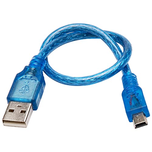 JIUWU Blue Short USB 2.0 A Male to Mini 5Pin B Male Data Charging Cable 30cm - Click to Buy