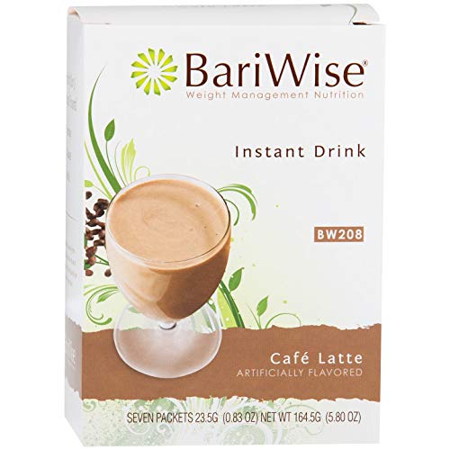 BariWise High Protein Drink Mix/Cold Drink, Cafe Latte - Low Calorie, Low Carb, Fat Free (7ct)