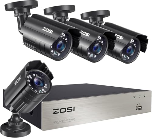 ZOSI 8CH 3K Lite Home Security Camera System Outdoor Indoor,AI Human/Vehicle Detection,Night Vision,H.265+ 8 Channel 5MP Lite Video DVR with 4pcs 1920TVL 1080P Weatherproof CCTV Cameras,(NO HDD) - Click to Buy