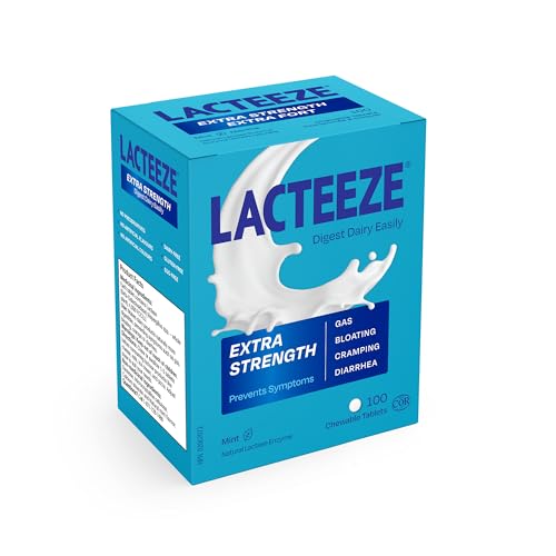 Optimize Digestion with Lacteeze Extra Strength - Lactase Enzyme for Enhanced Comfort and Wellness 100 Count