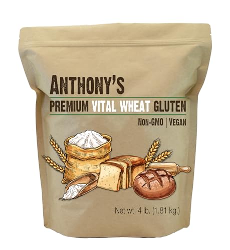 Anthony's Vital Wheat Gluten, 4 lb, Vegan, Non GMO, Keto Friendly, Low Carb - Click to Buy