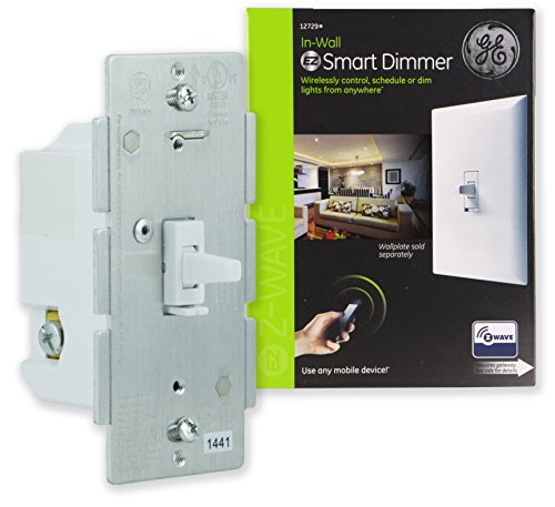 GE 12729 Z-Wave Wireless Lighting Control Smart Dimmer Toggle Switch, White
