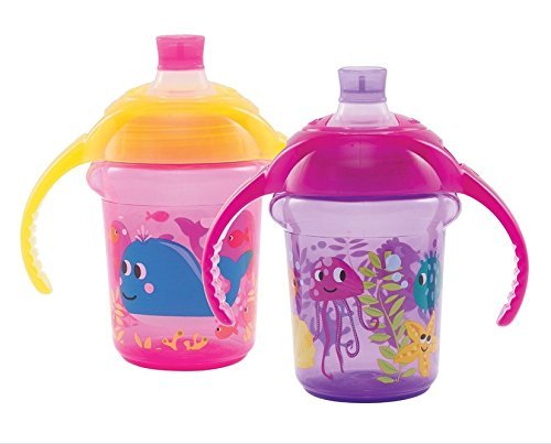Munchkin Click Lock 7oz Bite Proof Decorated Sippy Cup, Trainer Cup 2pk Colors May Vary - Click to Buy