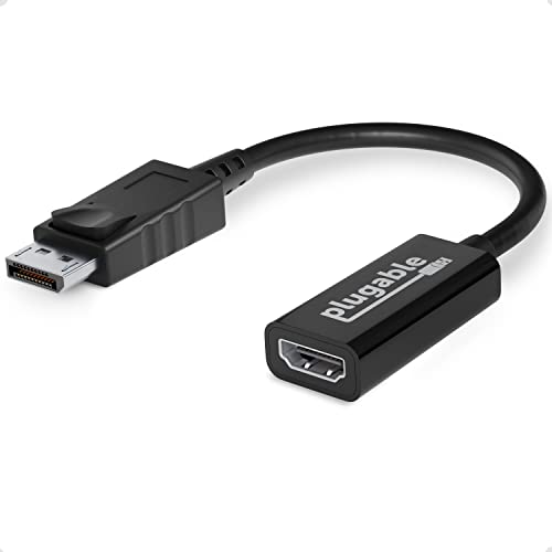 Plugable Aktiver DisplayPort-auf -Adapter, treiberlos, verbindet jeden DisplayPort-fähigen PC oder Tablet mit einem HDMI-Monitor, Fernseher oder Projektor für Ultra-HD-Streaming (2.0 bis zu - Click to Buy