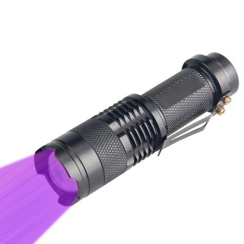 WINDFIRE Mini Zoomable 3 Modes UV Blood Tracking Flashlights for Hunting Ultraviolet LED Blacklight Flashlight Pocket Torch for Money Detector, Cat-Dog-Pet Urine Detector (Battery not Included)