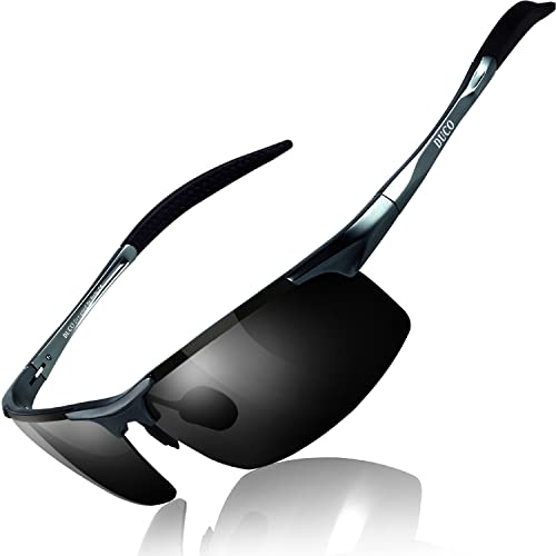 DUCO Men's Sports Polarized Sunglasses, Gunmetal Frame Gray Lens, Common - Click to Buy