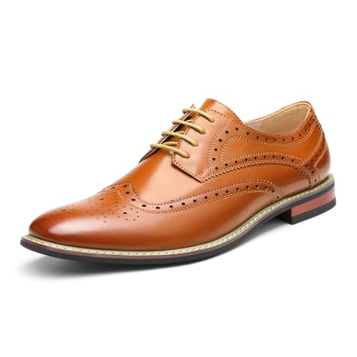 Bruno HOMME MODA ITALY PRINCE Men's Classic Modern Oxford Wingtip Lace Dress Shoes,PRINCE-3-BROWN,11 D(M) US - Click to Buy