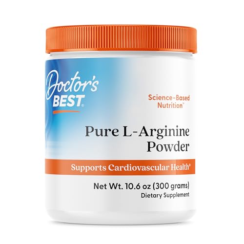 Doctors Best Pure L-Arginine Powder, Supports Cardiovascular Health, Non-GMO, Gluten Free, Soy Free, Vegan Net Wt. 10.6 oz (300 Grams) - Click to Buy