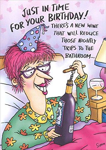 Wine in Bed Funny Birthday Card - Click to Buy