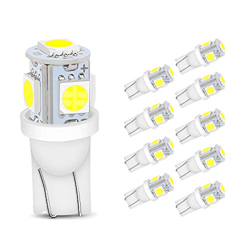 10x LED Replacements for Malibu Landscape Light 5 Led/SMD Per Bulb 194 T10 T5 Wedge Base Cool White 12v Dc 1407ww - Click to Buy