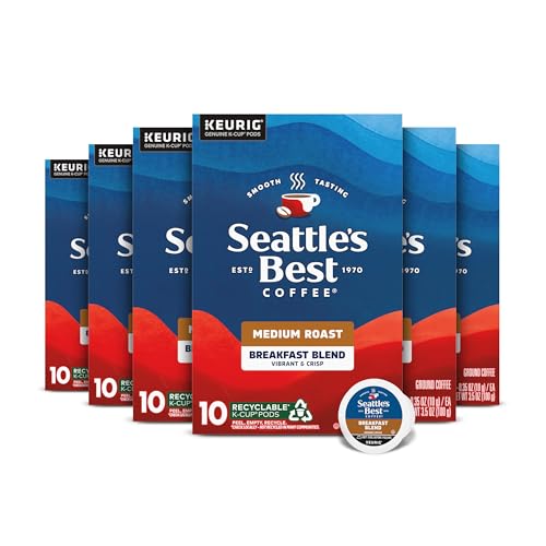 Seattle's Best Coffee Breakfast Blend Medium Roast K-Cup Pods | 6 Boxes of 10 (60 Total Pods) - Click to Buy