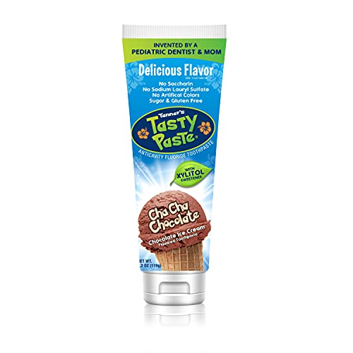 Tanner's Tasty Paste Cha Cha Chocolate – Anticavity Fluorid-Kinderzahnpasta/großartig schmeckende, sichere und effektive Zahnpasta mit Schokoladengeschmack für Kinder (120 ml) - Click to Buy