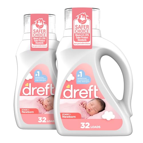 Dreft Stage 1: Newborn Liquid Laundry Detergent (HE), 50 Fl Oz (32 Loads), 2 Count - Click to Buy