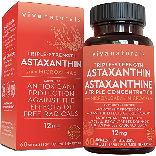Astaxanthin 12mg - Source of Antioxidants & Fights Free Radicals, Made with Olive Oil for Better Absorption, Soy-Free, Easy to Swallow Softgels, 60 Softgels - Click to Buy
