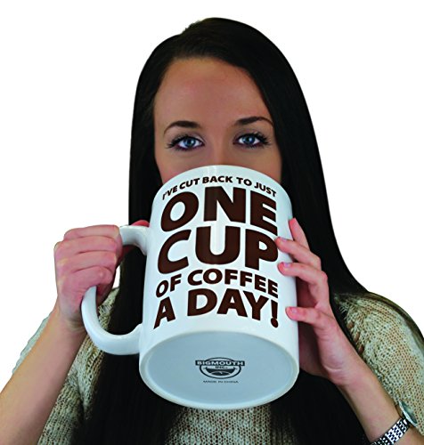 BigMouth Inc. One Cup of Coffee Gigantic Mug – Hilariously Huge 64 oz Ceramic Coffee Cup – Perfect for Gag Gift for Coffee Lovers - Click to Buy