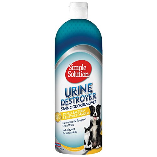 Simple Solution Urine Destroyer Enzymatic Cleaner | Pet Stain and Odor Remover with 2X Pro-Bacteria Cleaning Power | 32 Ounces - Click to Buy