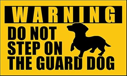 DACHSHUND Do Not Step on the Guard Dog Sticker (warning dach funny) - Click to Buy