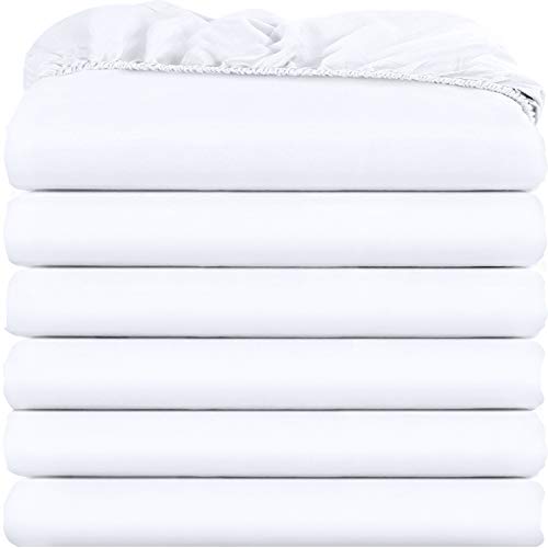 Utopia Bedding Fitted Sheets - Pack of 6 Bottom Sheets - Soft Brushed Microfiber - Deep Pockets, Wrinkle, Shrinkage & Fade Resistant - Easy Care (White, Twin) - Click to Buy