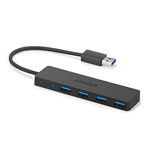 Anker 4-Port USB 3.0 Hub with 5Gbps Data Transfer, Ultra-Slim Data USB Hub [Charging Not Supported], for MacBook, iMac, Surface, Mobile HDD, and More (USB-A,0.7 ft) - Click to Buy