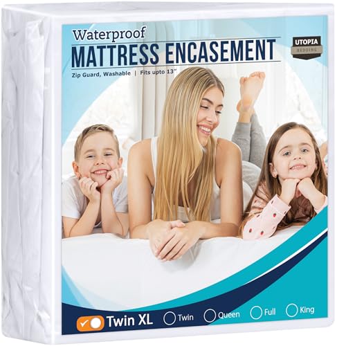 Utopia Bedding Zippered Mattress Encasement Twin XL, 100% Waterproof Bed Bug and Dust Mite Proof Mattress Protector, Absorbent Six-Sided Mattress Cover