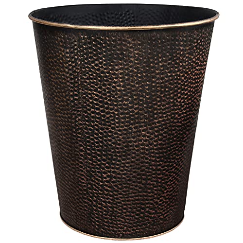 Blue Donuts Wastebasket for Bedroom, Bathroom, Trash Can 6 Liters, Stainless Steel (Bronze) - Click to Buy