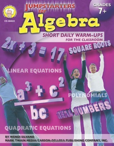 Jumpstarters for Algebra, Grades 7 - 8: Short Daily Warm-ups for the Classroom by Silvano, Wendi (2005) Paperback - Click to Buy